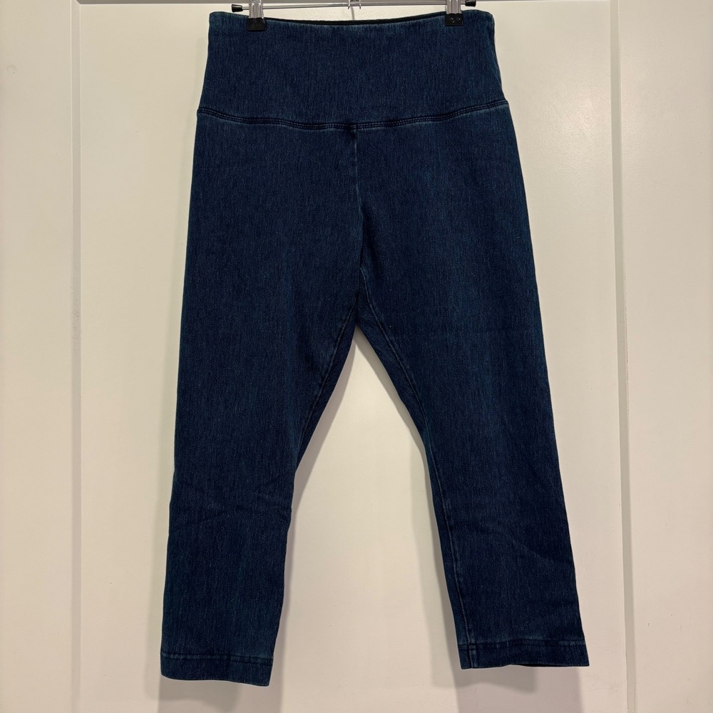 Lysse New York Womens Medium Indigo Denim High Rise Cropped Leggings Pants